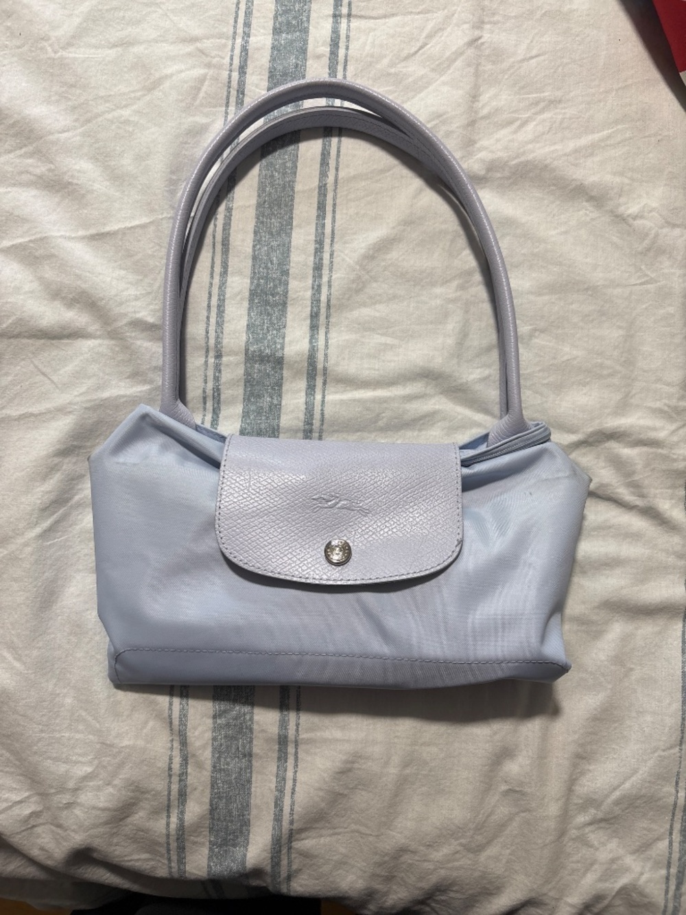 Large sky blue Longchamp Le Pliage - Picture 6 of 6
